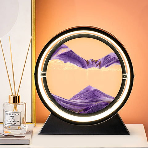 Flowing Sand Art Picture Round Glass 3D Motion Display 7/12 inch - Earth Angel Lifestyle