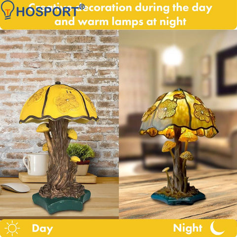Vintage Stained Glass Mushroom Table Lamp - Earth Angel Lifestyle