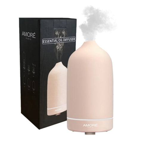 Pink Ceramic Ultrasonic Aromatherapy Essential Oil Diffuser - Earth Angel Lifestyle