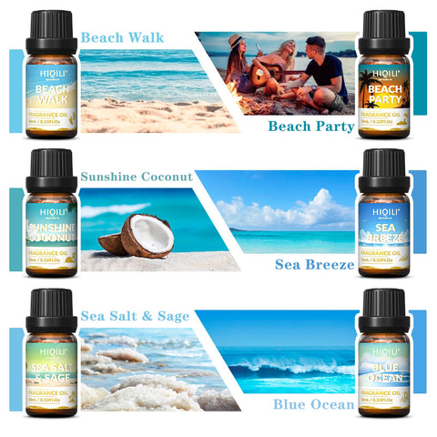 Gold Coast Theme  6 PC Fragrance Oils Set - Earth Angel Lifestyle
