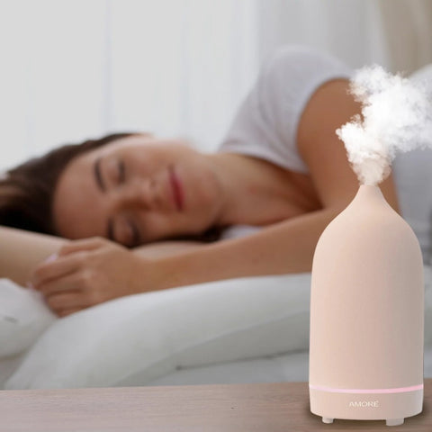 Pink Ceramic Ultrasonic Aromatherapy Essential Oil Diffuser - Earth Angel Lifestyle