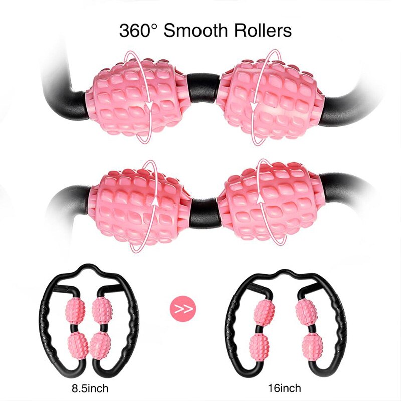 U Shape Trigger Point ﻿4 Wheel Foam Massage Roller - Earth Angel Lifestyle