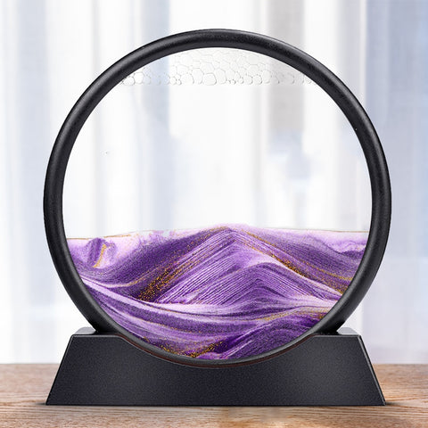 Flowing Sand Art Picture Round Glass 3D Motion Display 7/12 inch - Earth Angel Lifestyle
