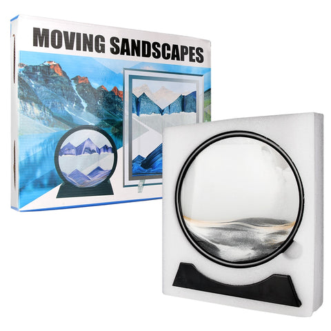 Flowing Sand Art Picture Round Glass 3D Motion Display 7/12 inch - Earth Angel Lifestyle