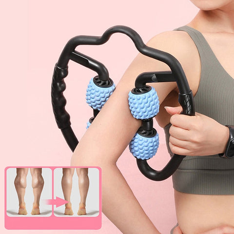 U Shape Trigger Point ﻿4 Wheel Foam Massage Roller - Earth Angel Lifestyle