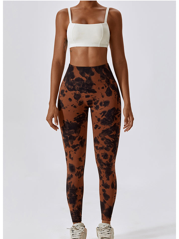 Tie Dye Wide Waistband Active Leggings - Earth Angel Lifestyle
