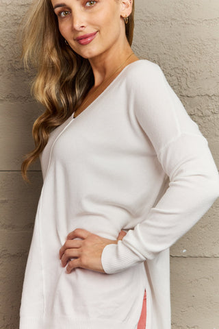 Zenana Sweater Weather Full Size Center Seam Tunic Sweater - Earth Angel Lifestyle