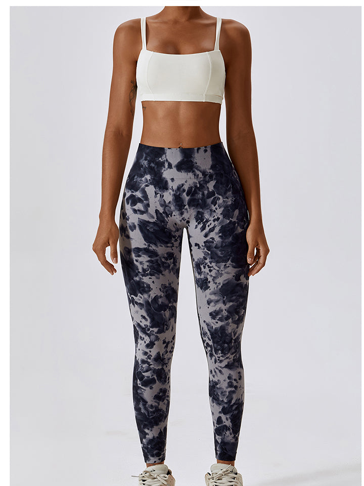Tie Dye Wide Waistband Active Leggings - Earth Angel Lifestyle