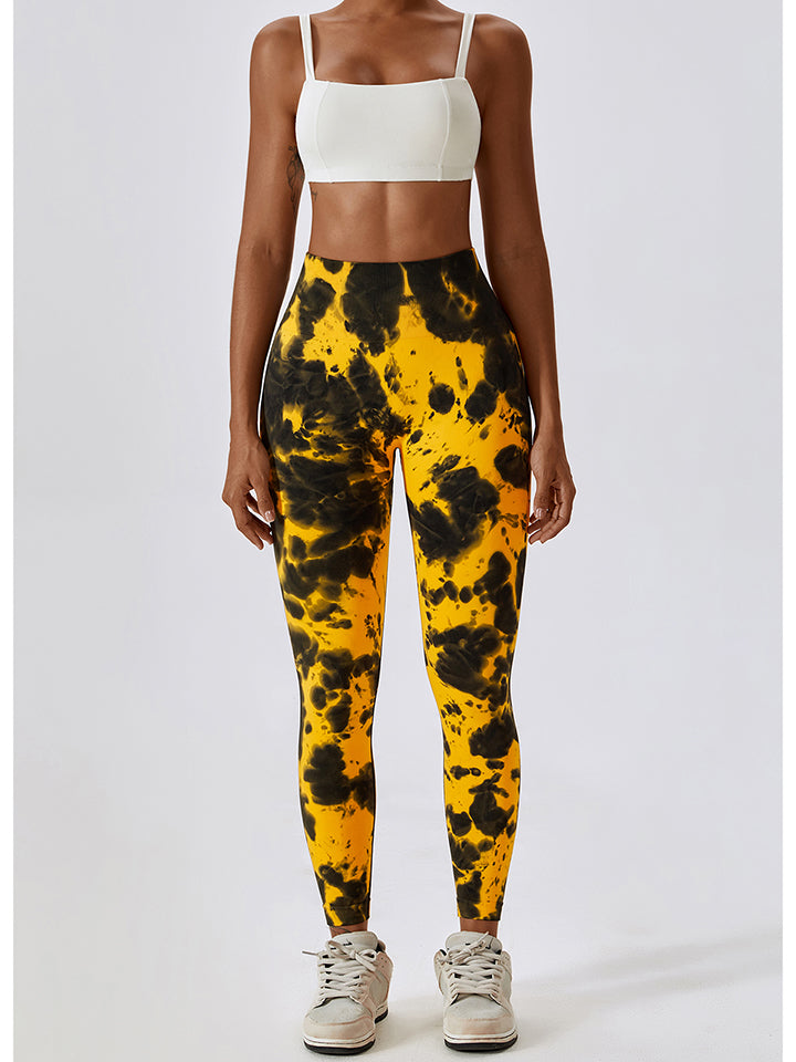 Tie Dye Wide Waistband Active Leggings - Earth Angel Lifestyle