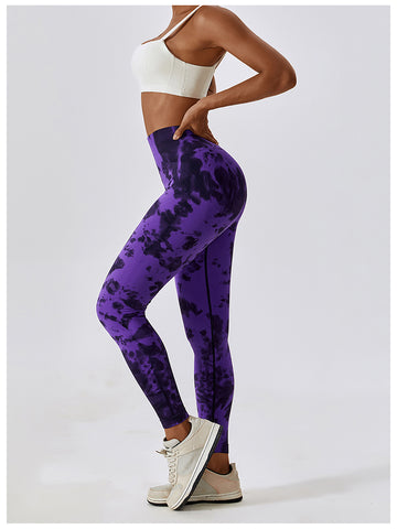Tie Dye Wide Waistband Active Leggings - Earth Angel Lifestyle