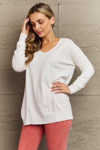 Zenana Sweater Weather Full Size Center Seam Tunic Sweater - Earth Angel Lifestyle