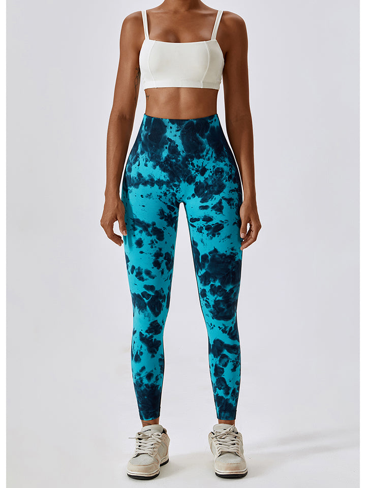 Tie Dye Wide Waistband Active Leggings - Earth Angel Lifestyle