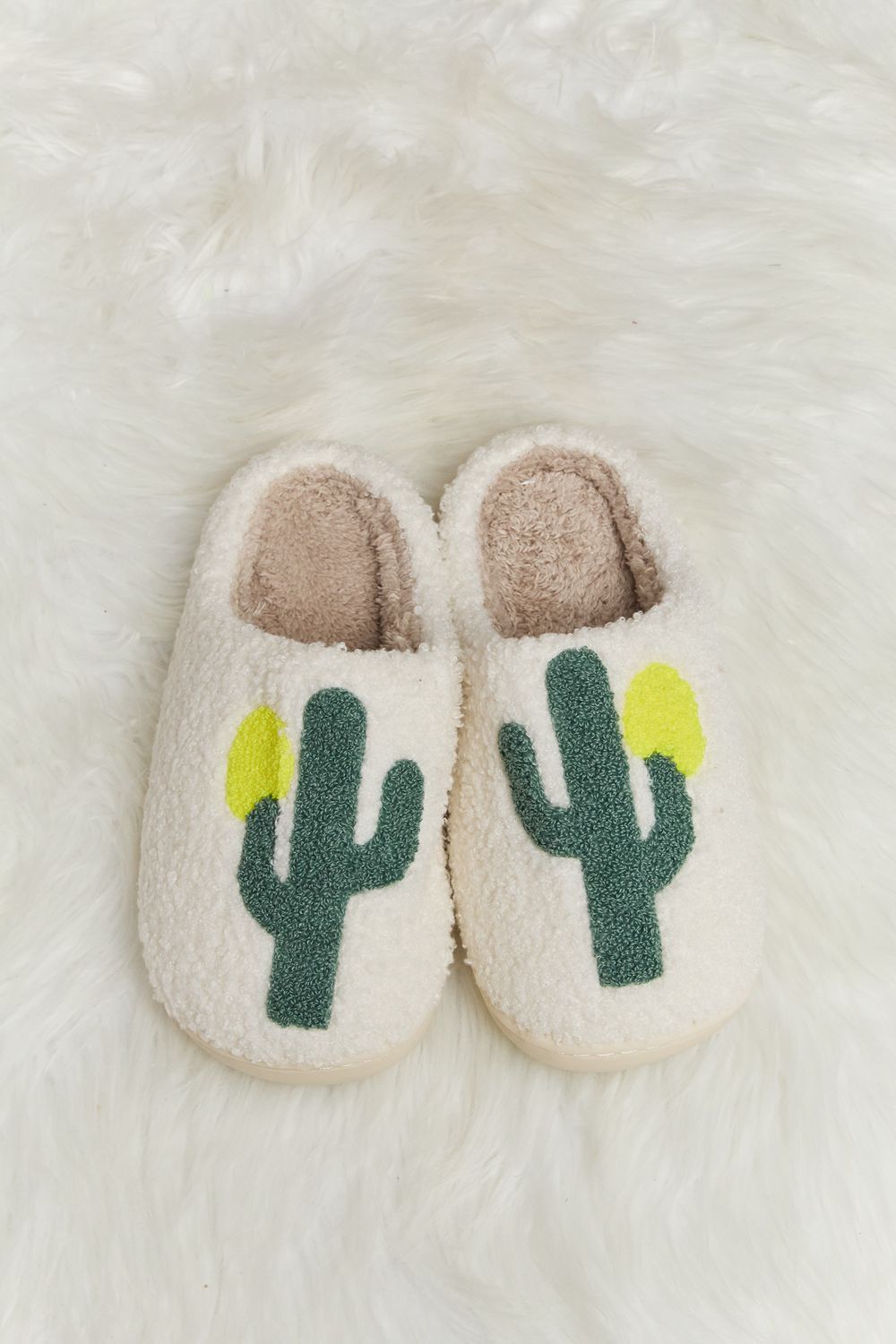 Melody Cactus Plush Slide Slippers - Earth Angel Lifestyle