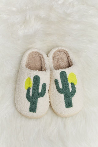 Melody Cactus Plush Slide Slippers - Earth Angel Lifestyle
