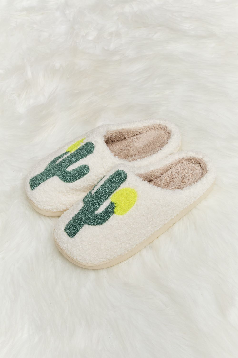 Melody Cactus Plush Slide Slippers - Earth Angel Lifestyle