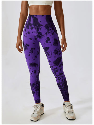 Tie Dye Wide Waistband Active Leggings - Earth Angel Lifestyle