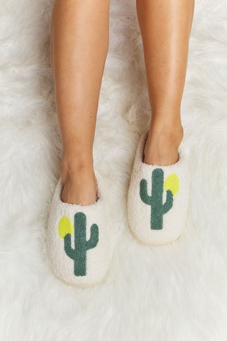 Melody Cactus Plush Slide Slippers - Earth Angel Lifestyle