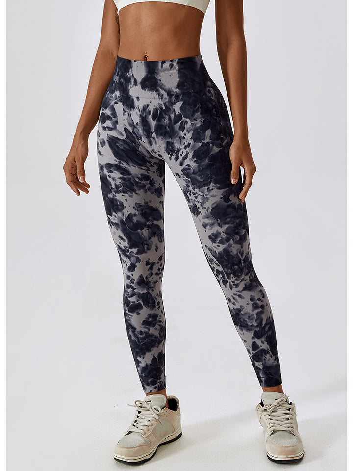 Tie Dye Wide Waistband Active Leggings - Earth Angel Lifestyle