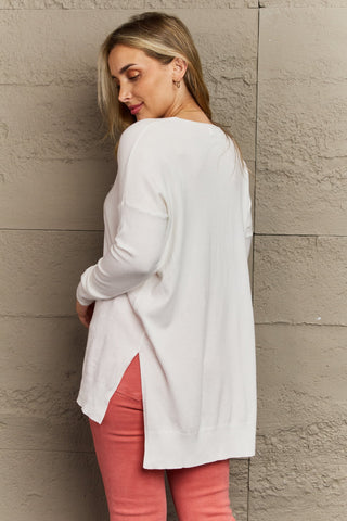 Zenana Sweater Weather Full Size Center Seam Tunic Sweater - Earth Angel Lifestyle