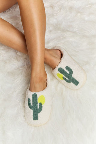 Melody Cactus Plush Slide Slippers - Earth Angel Lifestyle