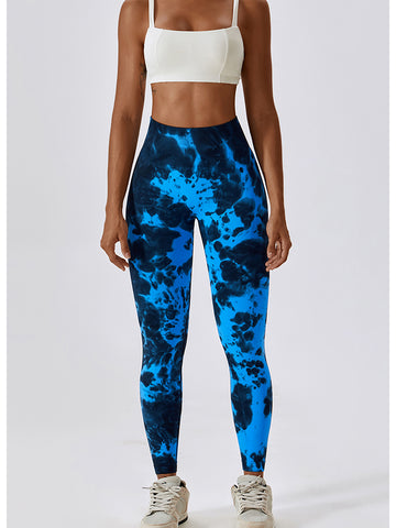 Tie Dye Wide Waistband Active Leggings - Earth Angel Lifestyle