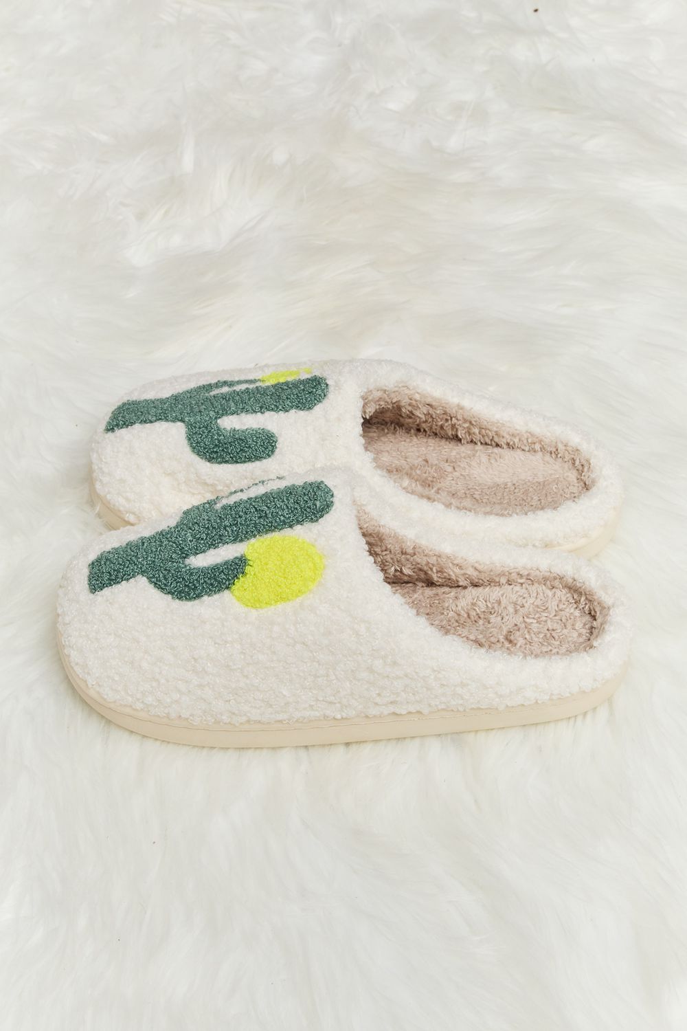 Melody Cactus Plush Slide Slippers - Earth Angel Lifestyle